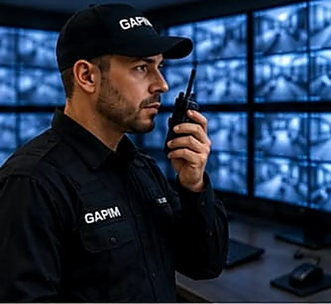 Agente da GAPIM em pronta resposta com rádio comunicador